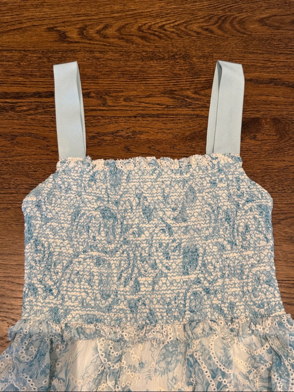 Alice + Olivia Light Blue Floral Lace Mini Dress - Picture 3 of 7